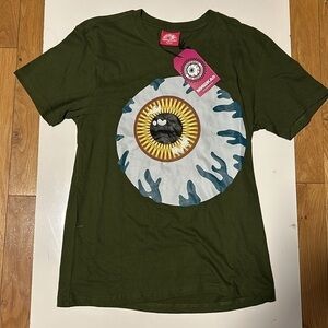 Mishka Large Eyeball Short Sleeve Tee - Olive Green‎